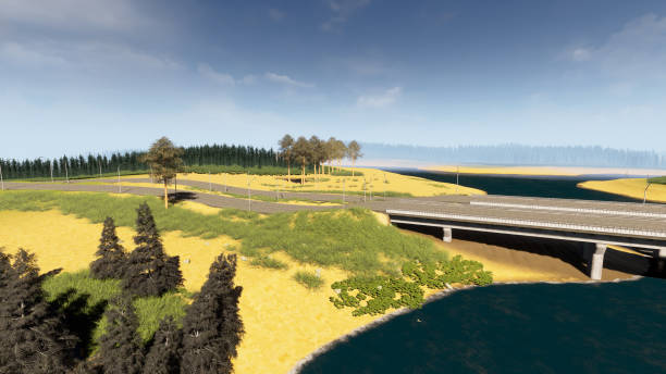 istock Aerial view of the river 1218750205