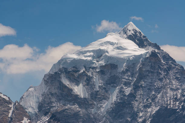 에베레스트 베이스 캠프 트레킹 루트의 렌조 라 패스에서 타보체 산 봉우리 전망, 네팔의 히말라야 산맥 범위 - renjo la 뉴스 사진 이미지