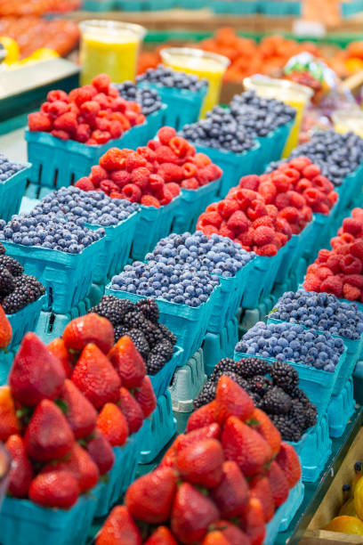 istock fresh fruit for sale on a market stall 1218757714