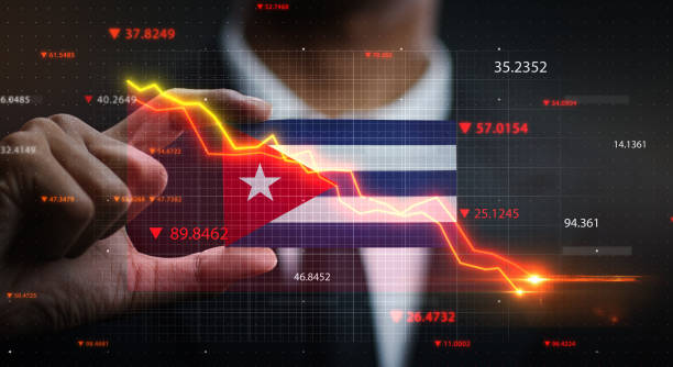 istock Graph Falling Down in Front Of Cuba 