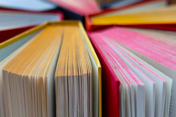 istock Colorful hardbounds books. Selective focus. Education concept. 1218759002