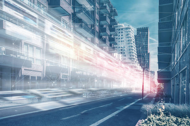 Modern living, IOT, communication network concept. Smart city. 5G, artificial intelligence, computer network, internet of things, mobile data, business area, Cloud, online, Connecting people,