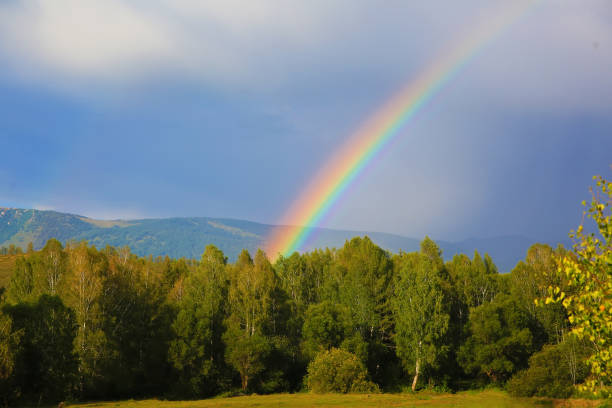 Natural rainbow in the mountains Natural rainbow in the mountains altai nature reserve photos stock pictures, royalty-free photos & images