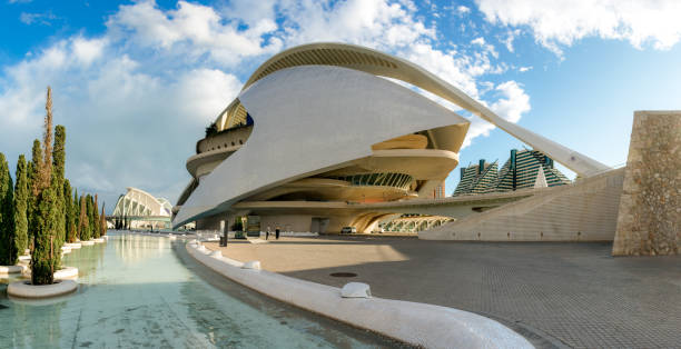 panoramic of the palau de les arts reina sofia - valence, espagne - valencia province valencia european culture ciutat de les arts i les ciencies photos et images de collection