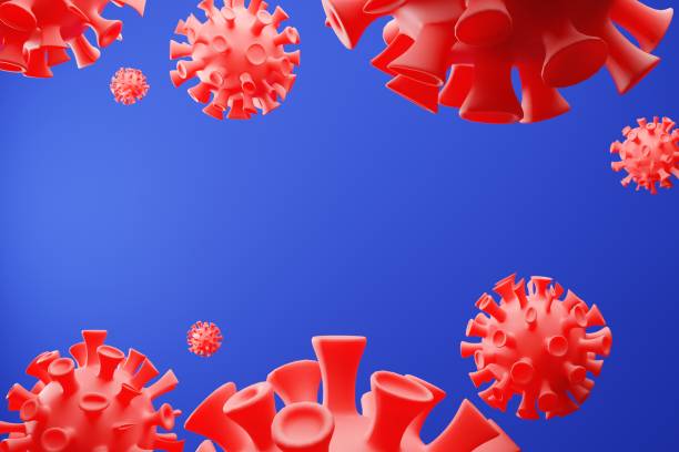 istock Coronavirus cell Covid-19 outbreak. 3D render Influenza background as blue dangerous flu strain cases as a pandemic medical health risk concept.Floating China pathogen 1218764965