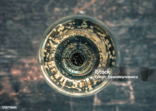 Riesling In A Glass Stock Photo - Download Image Now - Champagne, High Angle View, On Top Of