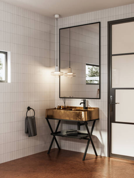 Contemporary interior of a small bathroom