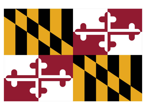 flaga stanu maryland - maryland flag state maryland state flag stock illustrations