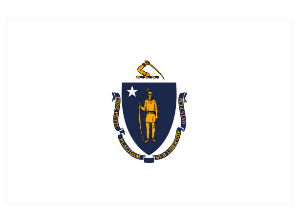 Flag of the state of Massachusetts vector illustration of Flag of the state of Massachusetts us state flag stock illustrations