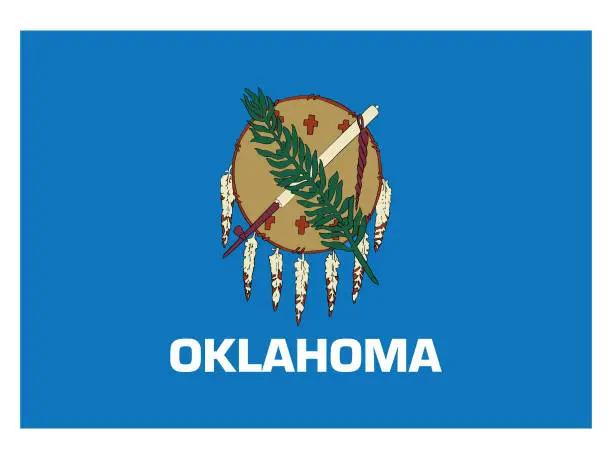 Vector illustration of Flag of the state of Oklahoma