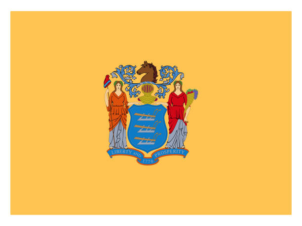 Flag of the state of New Jersey vector illustration of Flag of the state of New Jersey us state flag stock illustrations
