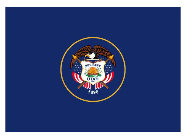 Vector illustration of Flag of the state of Utah