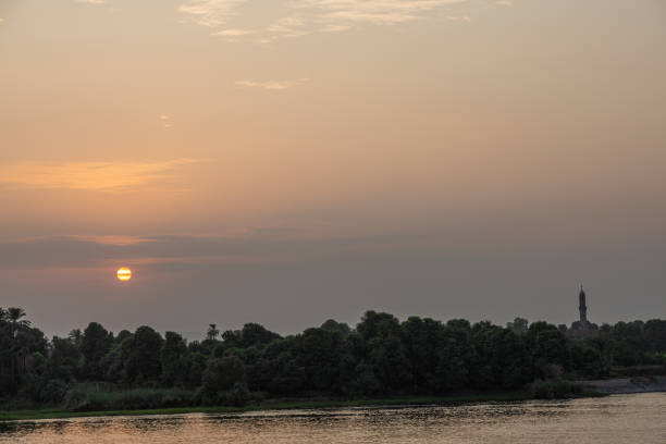 istock Sunset and cloudy sky over Nile 1218775177