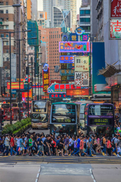 istock Street scene from Hongkomg downtown district 1218775401