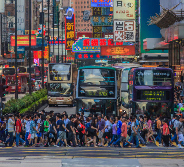 istock Street scene from Hongkomg downtown district 1218775474