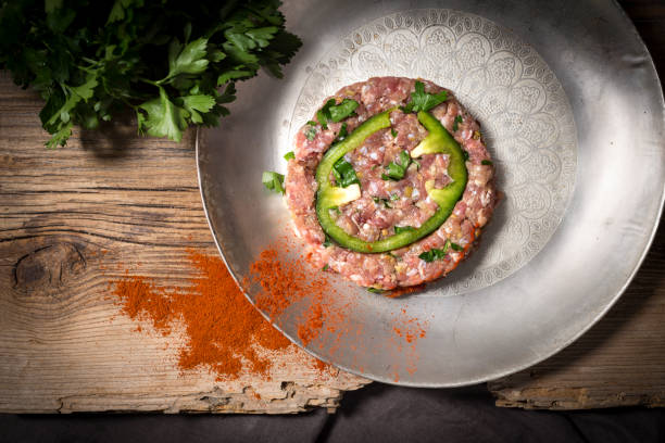 Burger meat. stock photo