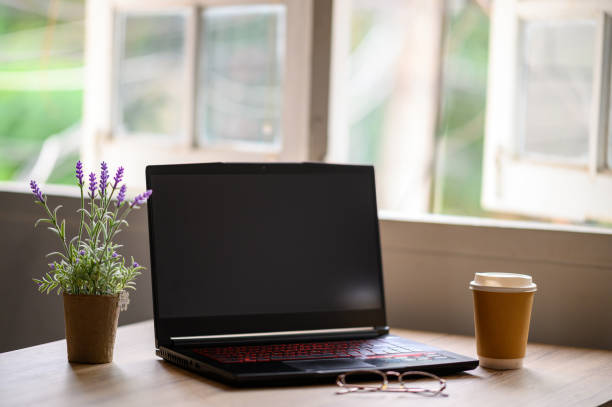 istock A laptop on the desk for work at home during the epidemic virus. 1218776064