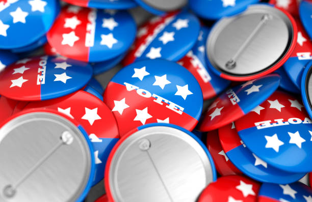 istock Vote election badge button, vote USA, 3D rendering 1218776088