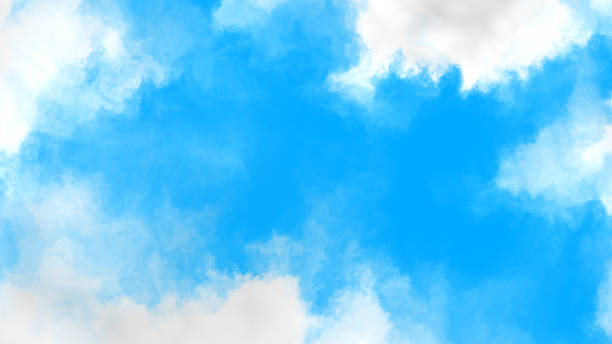 istock Flying through the clouds. Blue sky and white clouds. 1218776912