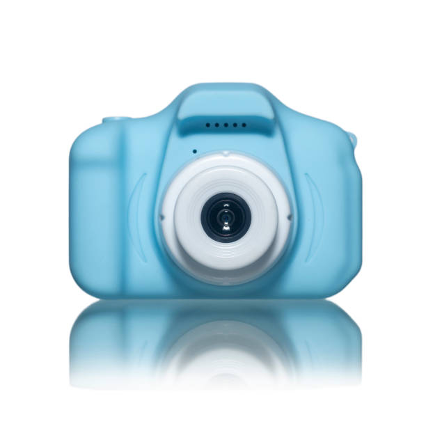 istock Digital camera for children placed on a white background 1218777686
