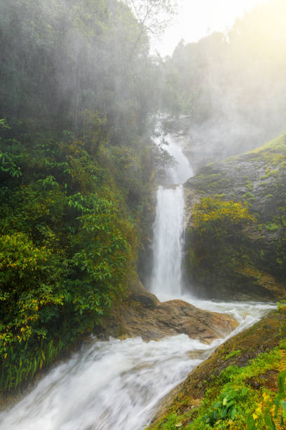istock Beautiful deep forest waterfall in Chiang Mai, Thailand. 1218779041