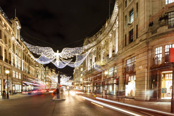 istock Christmas lights in  London, England 1218779334