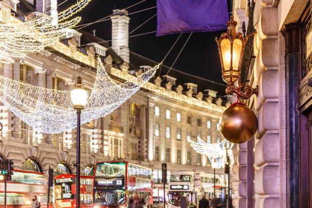 istock Christmas lights in  London, England 1218779650