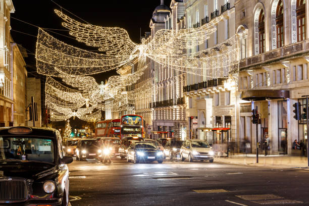 istock Christmas lights in  London, England 1218779822