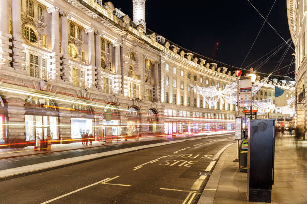 istock Christmas lights in  London, England 1218779910