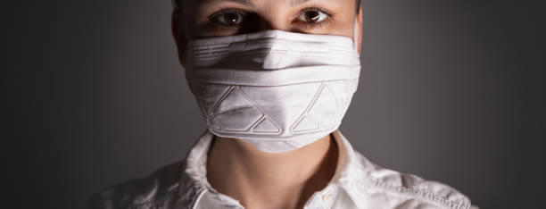 istock Banner, woman with protection mask 1218781977