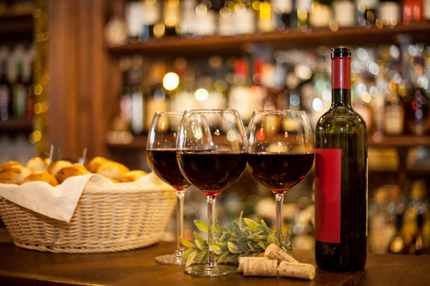 Red wine. Glass of wine.