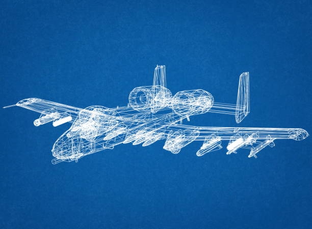 istock Military Aircraft blueprint 1218784248
