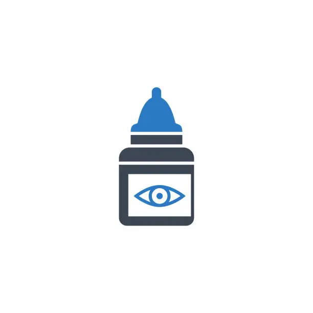 Vector illustration of Eye Drops related vector glyph icon.