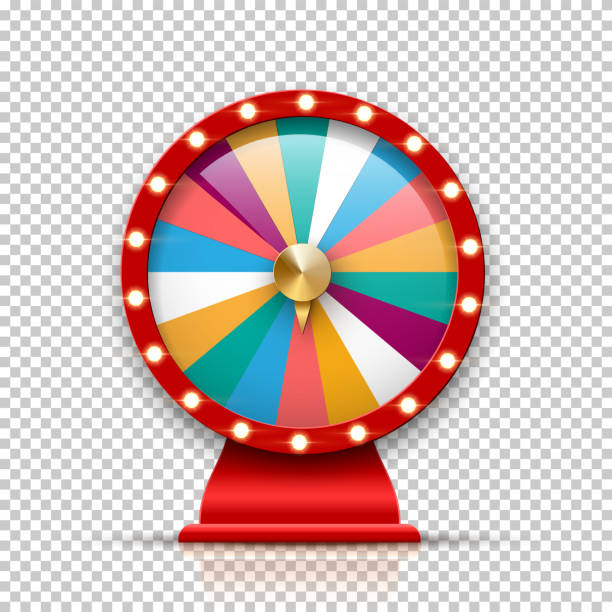 istock 3d fortune wheel for gambling and lottery win isolated on transparent background. Roulette vector illustration for game and win jackpot blank template. 1218787638