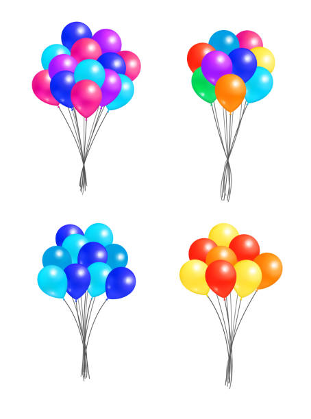 istock Set Bunches Helium Colorful Air Balloons Isolated 1218790947