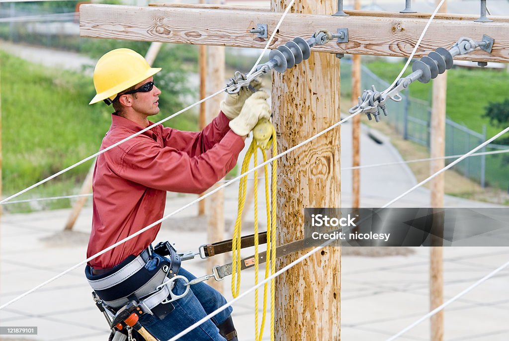 Utility Lineman  Maintenance Engineer Stock Photo