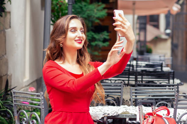 istock Woman is taking selfie. 1218791209