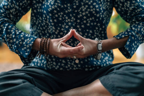 istock Vishuddha Mudra - Mudra Used in Meditation for Creativity and Self-Expression 1218792729