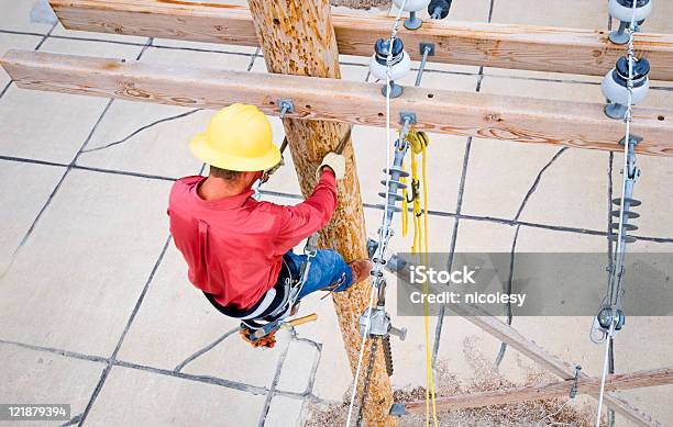 Utility Lineman Stock Photo - Download Image Now - 20-29 Years, Adult, Adults Only