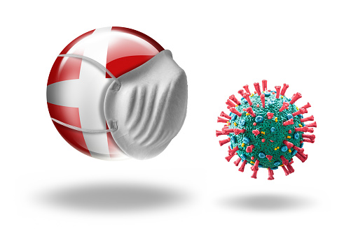 Microscopic real 3D model of the corona virus COVID-19. The image is a scientific interpretation of the virus with all relevant details : Spike Glycoproteins, Hemagglutinin-esterase, E- and M-Proteins and Envelope.