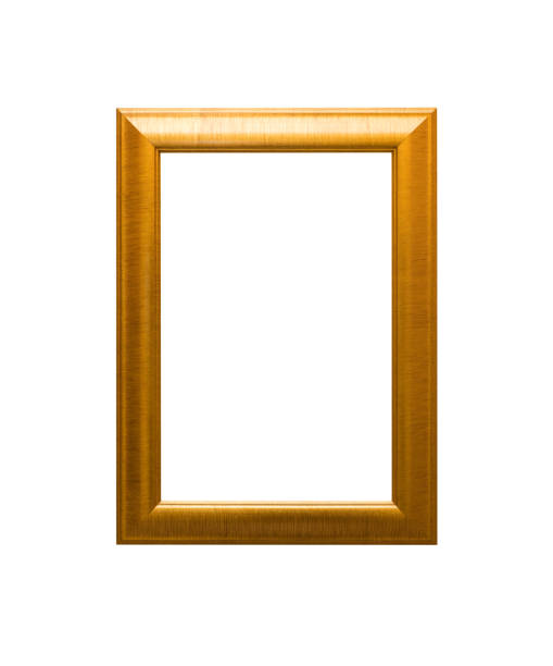 marco de oro elegante vintage aislado sobre fondo blanco - 16198 fotografías e imágenes de stock