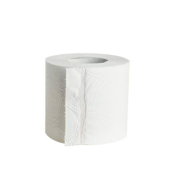 istock Single roll of white toilet paper isolated 1218807920