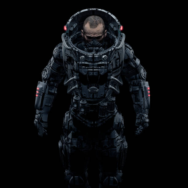 istock Cyberpunk soldier portrait 1218808289