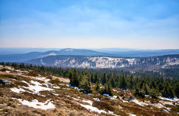 Snow covered Harz mountains in winter.