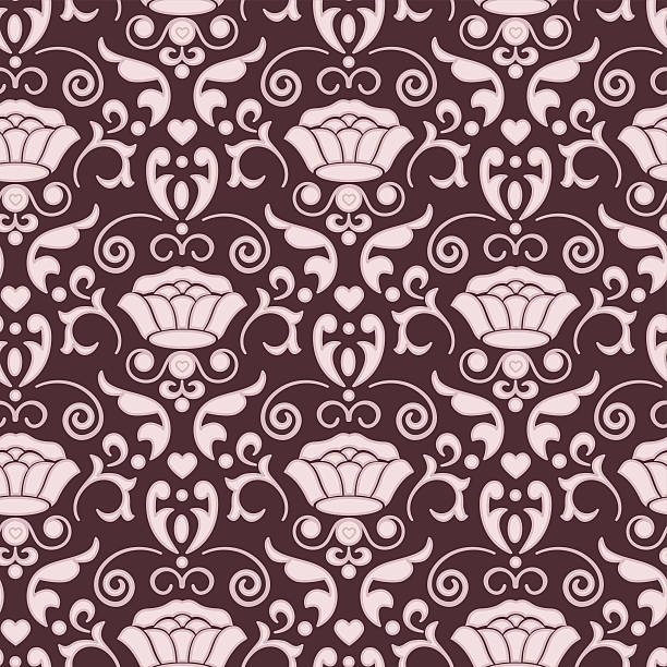 klassische nahtlose blumenmuster verzierten hintergrund. - ornate swirl heart shape beautiful stock-grafiken, -clipart, -cartoons und -symbole