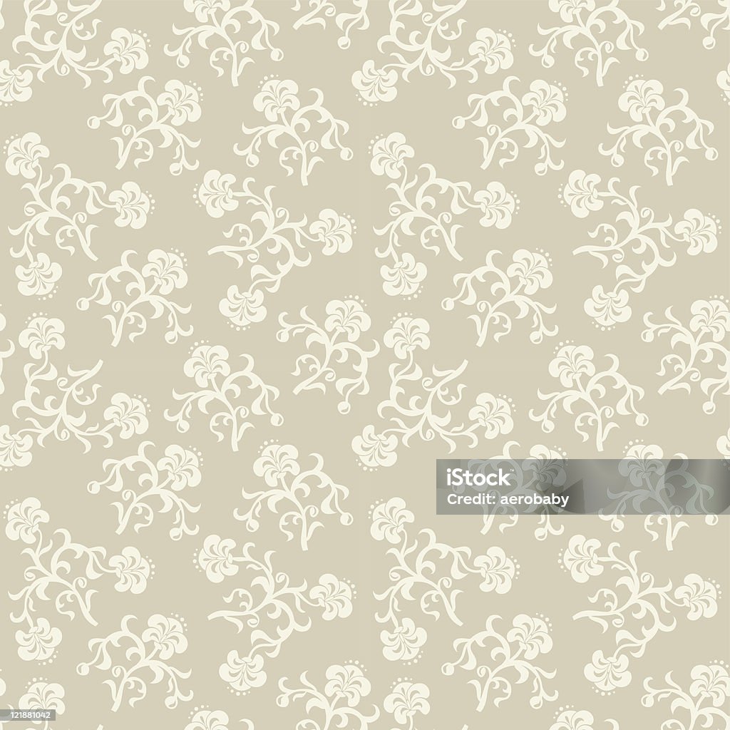 Бесшовные цветы Бежевый фон. - Векторная г�рафика Бежевый роялти-фри