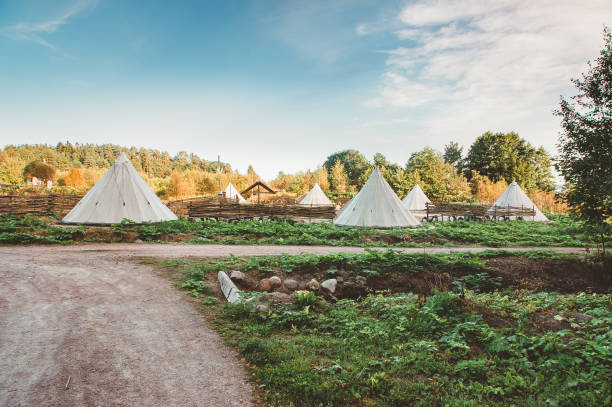 istock there are many teepees in the clearing 1218810468