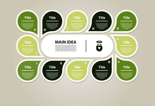 vektorkreis-infografik. vorlage für zyklusdiagramm, diagramm, präsentation und runddiagramm. geschäftskonzept mit 12 optionen, teilen, schritten oder prozessen. abstrakter hintergrund. - zwölf uhr stock-grafiken, -clipart, -cartoons und -symbole