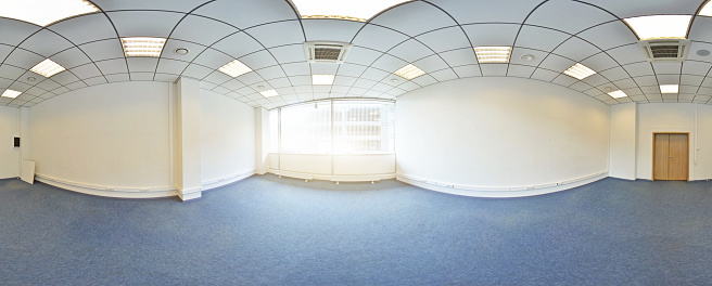 Spherical 360 degrees panorama projection, panorama in interior empty room in modern flat apartments