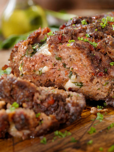 istock Sicilian Style Rolled Meatloaf with Deli Ham, Basil and Mozzarella 1218813561